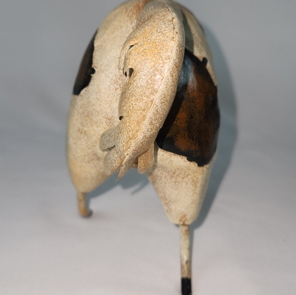 Adorable Resin Dog with Metal Tail, Ears, Tang Figurine 10.2" x 2.8" and 5.6"T - Picture 4 of 6